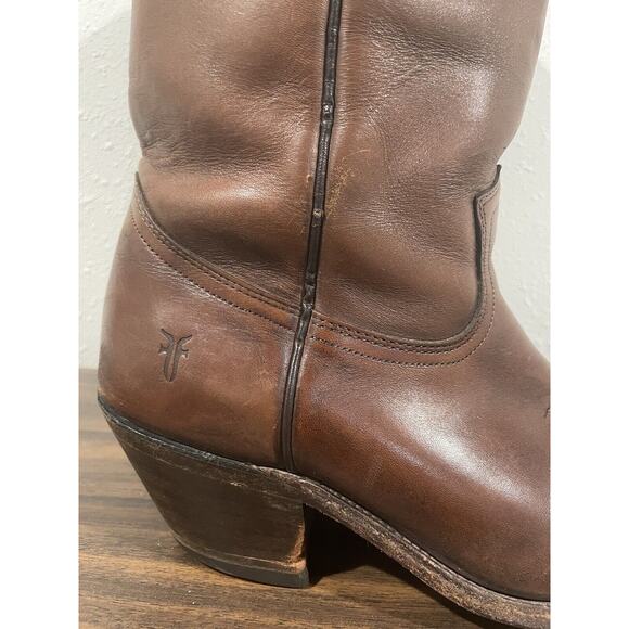 Vintage Black Label FRYE 2341 Men’s 9 D Brown 15" Leather Cowboy Boots RARE - Picture 7 of 16
